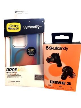 OtterBox 14 Plus MagSafe Case + Skullcandy Dime 3 Earbuds NEW OB